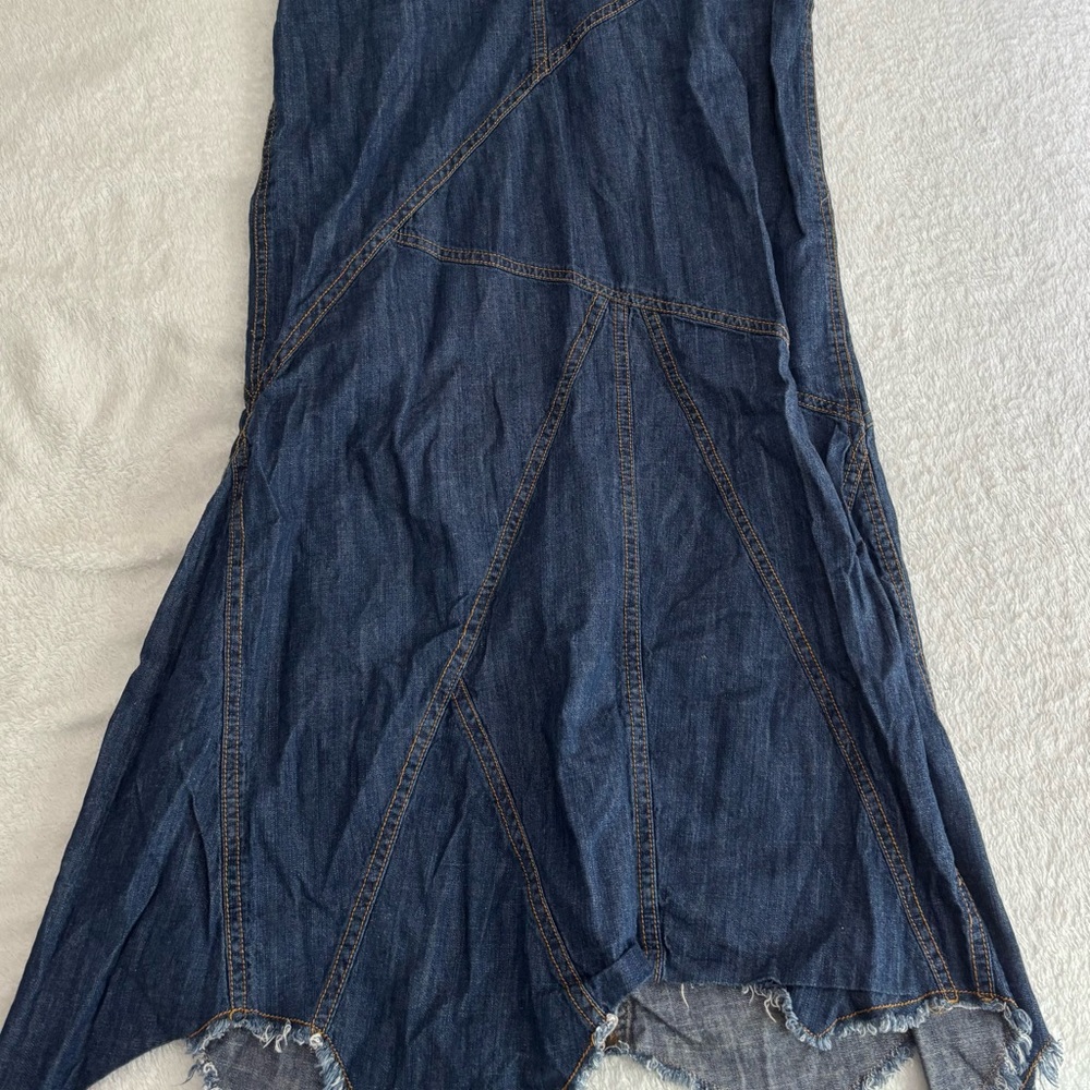 Urban Outfitters Blue Denim maxi patchwork Skirt